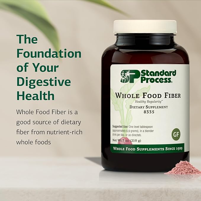 Standard Process - Whole Food Fiber - Daily Fiber Supplement for Digestive Health & Gut Support - High Fiber Powder with Soluble & Insoluble Fiber - Non-Dairy, Non-Soy & Gluten-Free - 7 oz (210 g)