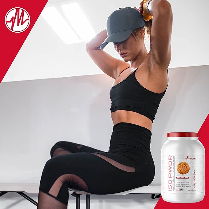 Metabolic Nutrition Whey Protein Isolate ISO PWDR Peanut Butter Cookie, 3.04lb, 23 Servings, 26g Protein, Fast Digesting, Zero Carbs, Delicious Flavor, Very Low Carbs & Fat, Zero Lactose