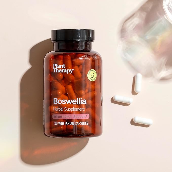 Plant Therapy Boswellia Extract Capsules Manufactured in USA 4 Month Supply Supports Joint Flexibility, Comfort, Soothes Discomfort and Healthy Skin Supplements for Women & Men 120 Vegetarian Capsules