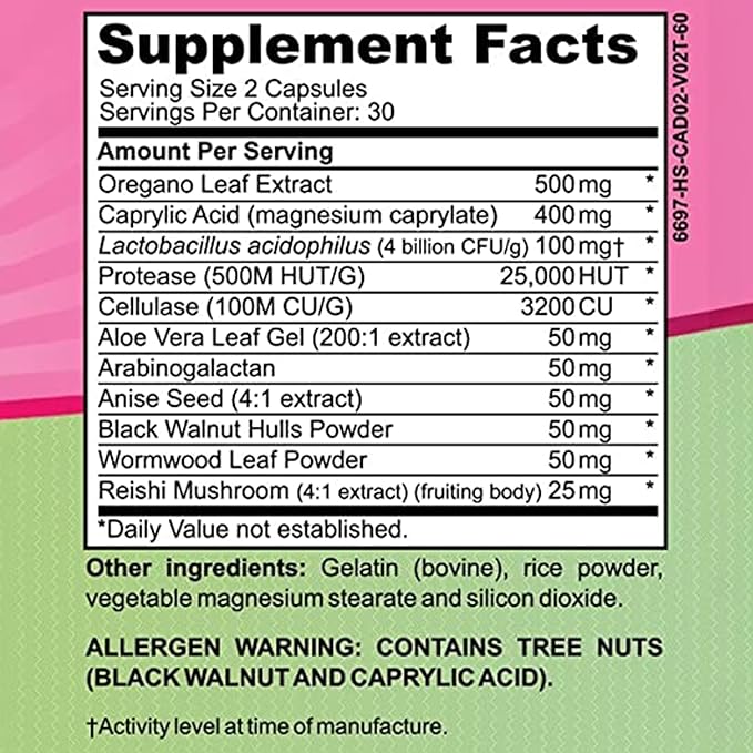 Candida Complex | Boost Your Immune System | All Natural Gut Cleanse with Herbs, Antifungals, Enzymes and Probiotics | Eliminates Candida | Prevents Reoccurrence