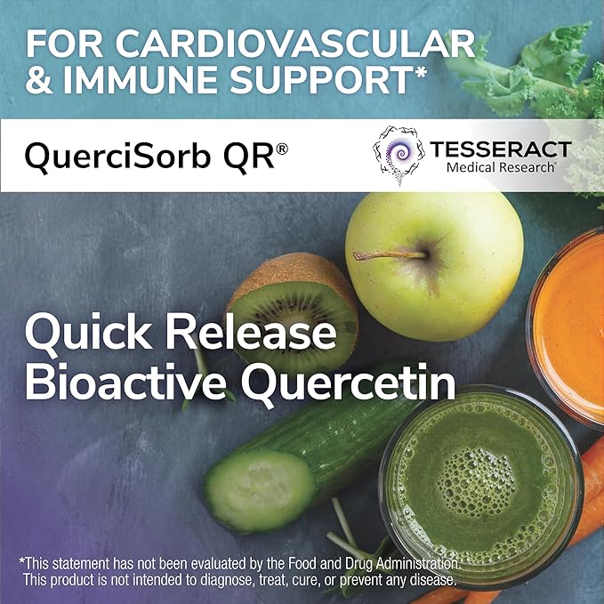 Tesseract Medical Research QuerciSorb QR Immune Support Supplement, Quick Release Quercetin, Supports Immune Function and Overall Health* Hypoallergenic, 400 mg, 90 Capsules