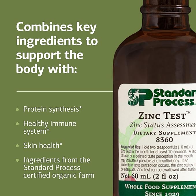 Standard Process Zinc Test - Noninvasive Status Assessment - Excellent Source of Zinc - 2 fl oz