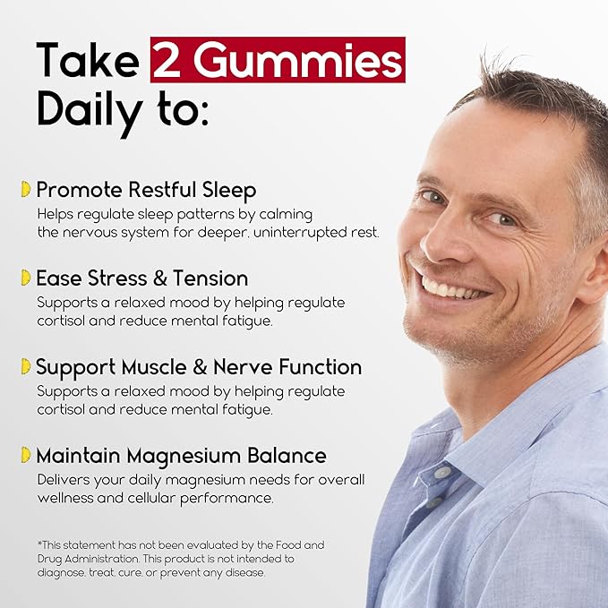 Magnesium Glycinate Gummies 400mg - Sleep Gummies for Kids & Adults - Magnesium Glycinate Chewable High Absorption for Muscle Recovery, Better Sleep & Relaxation (60 Count (Pack of 1), Gojiberry)