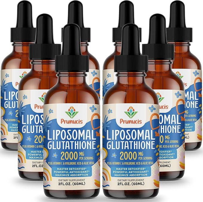 2000MG Liposomal Glutathione Liquid, 98% Absorption, Active Form L-Glutathione Supplement, Vegan Friendly, Powerful Antioxidant Complex for Immune System, Aging Defense, Detox, 16 FL.OZ