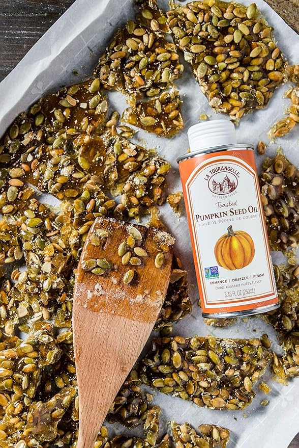 La Tourangelle, Toasted Pumpkin Seed Oil, Great for Cooking, Salad Dressings, Pastas, and Spreads, Health and Beauty Oil, 8.45 Fl Oz