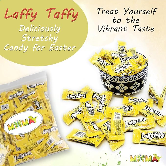 Gluten-Free Mima's Summer Mega Sale Candy - (2LB) Banana Deliciously Stretchy Candy for Thanksgiving, Snacking and Sharing - Taffy Treats Individually Wrapped