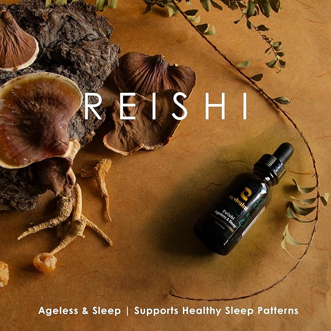 Redmint Reishi Mushroom Herbal Tincture - Ageless & Sleep | Natural Mushroom Supplement with TCM Herbs Dong Quai, Schisandra for Restful Sleep, Immune Support, Relaxation,Skin Health| 1 fl oz