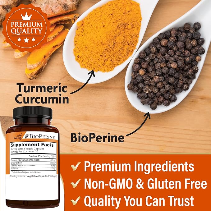 NEW AGE Turmeric Curcumin Capsules - Standardized Curcuminoids - Non-GMO, Gluten Free 180 Count (Pack of 2)