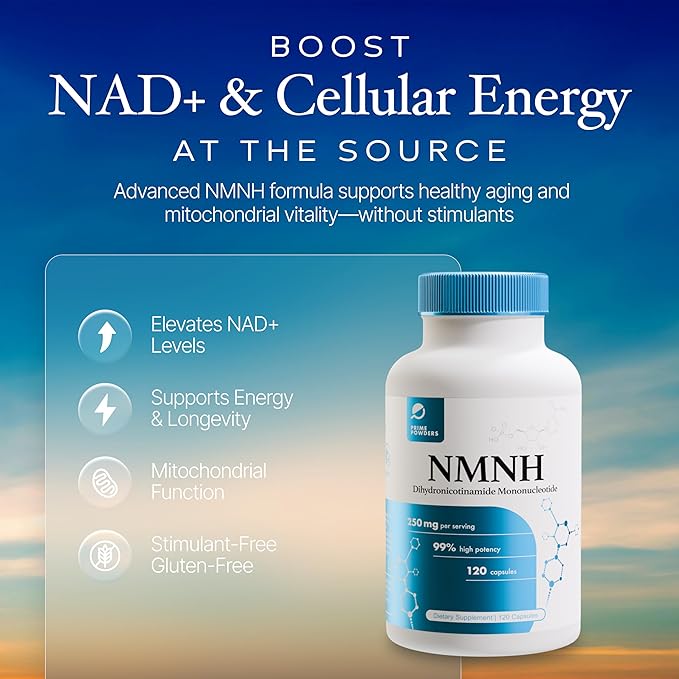 NMNH: Dihydronicotinamide Mononucleotide (120 Capsules) NAD+ Support NR NAD Supplement