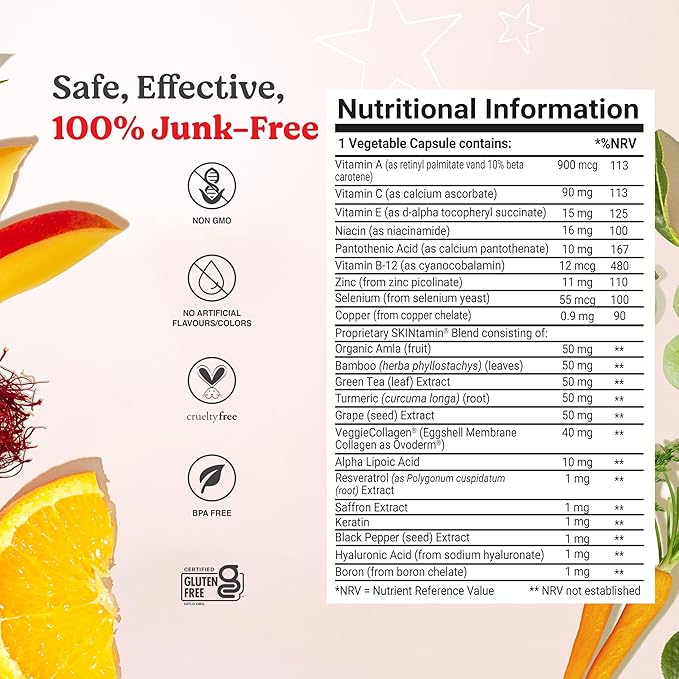 SKINtamin Vegetarian Collagen Pills | Best Collagen Supplements for Women to Support Skin Firmness and Wrinkles | Skin Supplement Formulated to Help Reduce Blemishes (3-Pack)