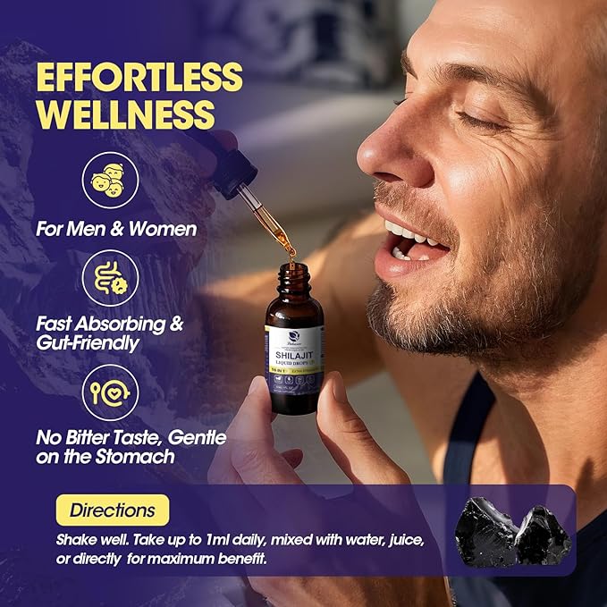 (2 Pack) Shilajit for Men & Women, 16-in-1 Liquid Shilajit Drops, Trace Minerals, Ginseng, Turmeric, Ashwagandha, Immune Support, Energy Boost & Joint Health, 2 FL. Oz