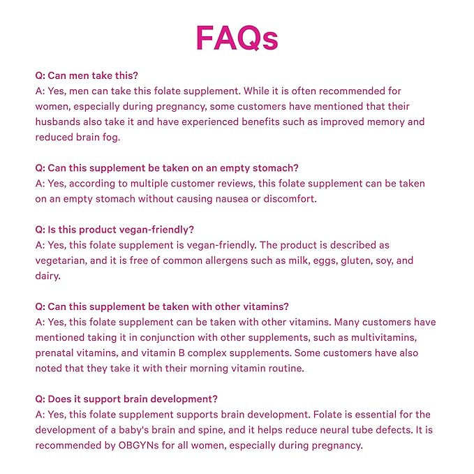 Pink Stork Folate: Methyl Folate - MTHFR Acid, Natural Form of Folic Acid for Pregnancy, Formulated for Mom + Baby, Women-Owned, 60 Capsules (Packaging May Vary)