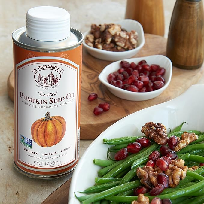 La Tourangelle, Toasted Pumpkin Seed Oil, Great for Cooking, Salad Dressings, Pastas, and Spreads, Health and Beauty Oil, 8.45 Fl Oz