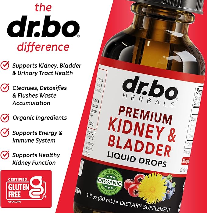 Kidney Support Supplement Bladder Health - Organic Renal Cleanse Supplements Drops Juniper Berry Cleavers Dandelion - Renal Kidney Cleanse Detox Urinary Tract Herbal Bladder Support Flush Kidneys 1oz