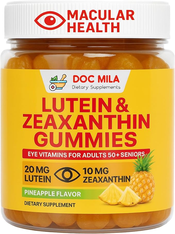 Lutein & Zeaxanthin Gummies – Eye Vitamins for Adults 50+ & Seniors – Eye Health Supplements for Over 50 Adults – Luteina y Zeaxantina para Los Ojos – 30 Chewable Gummy