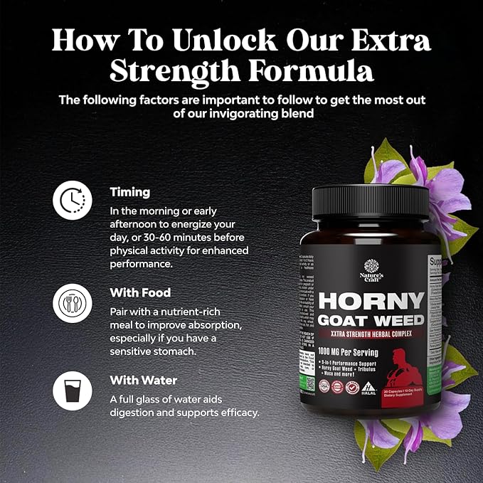 Bundle of Horny Goat Weed Complex with Tongkat Ali, Saw Palmetto, Panax Ginseng & Black Maca Root Plus Potent Herbal Supplement with Siberian Ginseng, Ashwagandha & Maca for Men’s Energy & Wellness