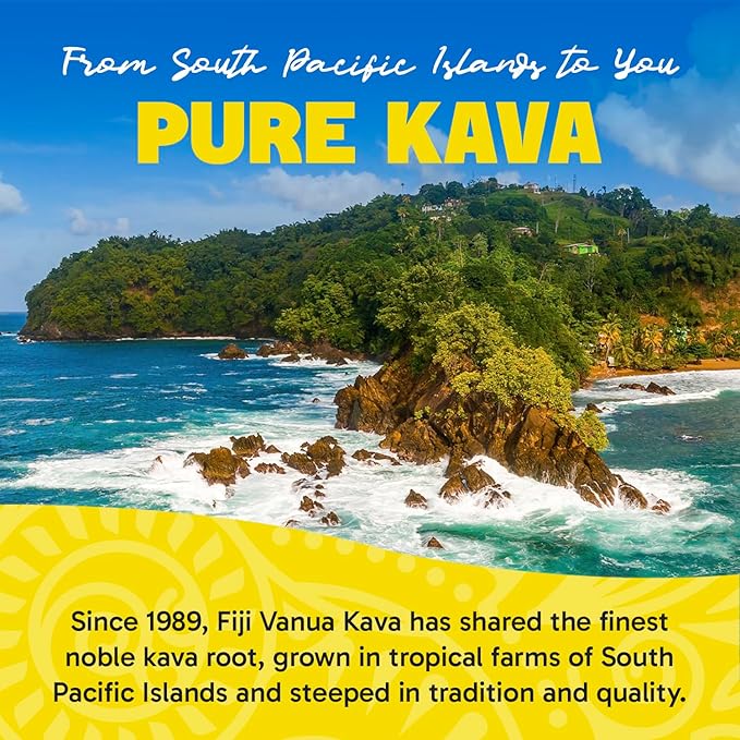 Fiji Vanua Kava Instant Old Roots Kava Powder, dehydrated green juice Kava Drink Powder, Easy to Prepare liquid-Soluble, Fijian Instant Noble, Herbal Supplement, 4 oz