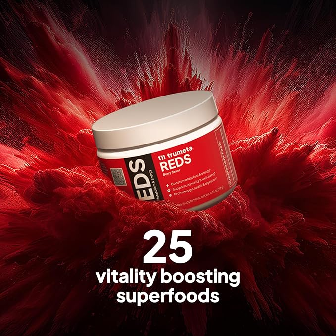 Reds Powder Jar - for Immune Support and Memory I Reds Superfood Powder Antioxidants Polyphenols Blend with Acai Berry, Goji Berry, Pomegranate