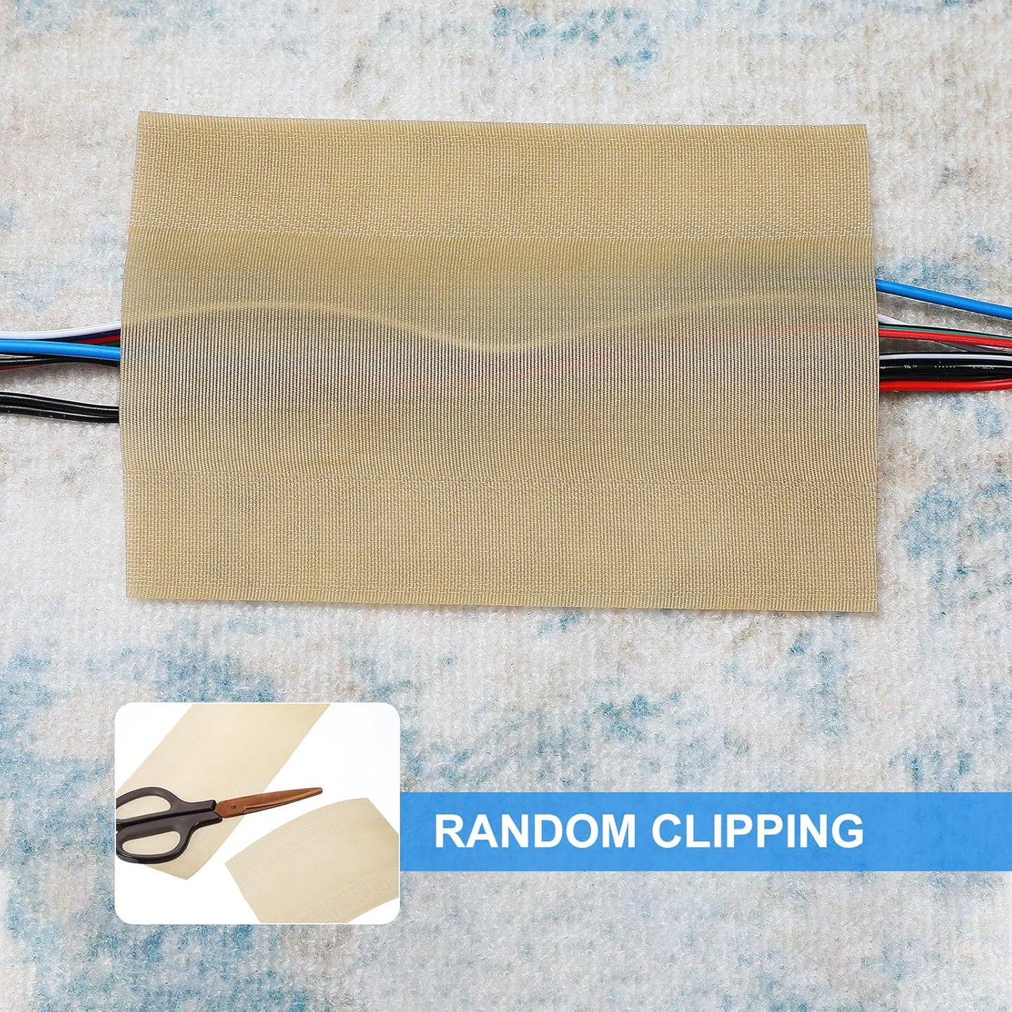 WILLBOND Carpet Cord Cover Cable Protector Floor Cover Cable Protector Management Only for Commercial Office Carpet(19.69 ft,Khaki)