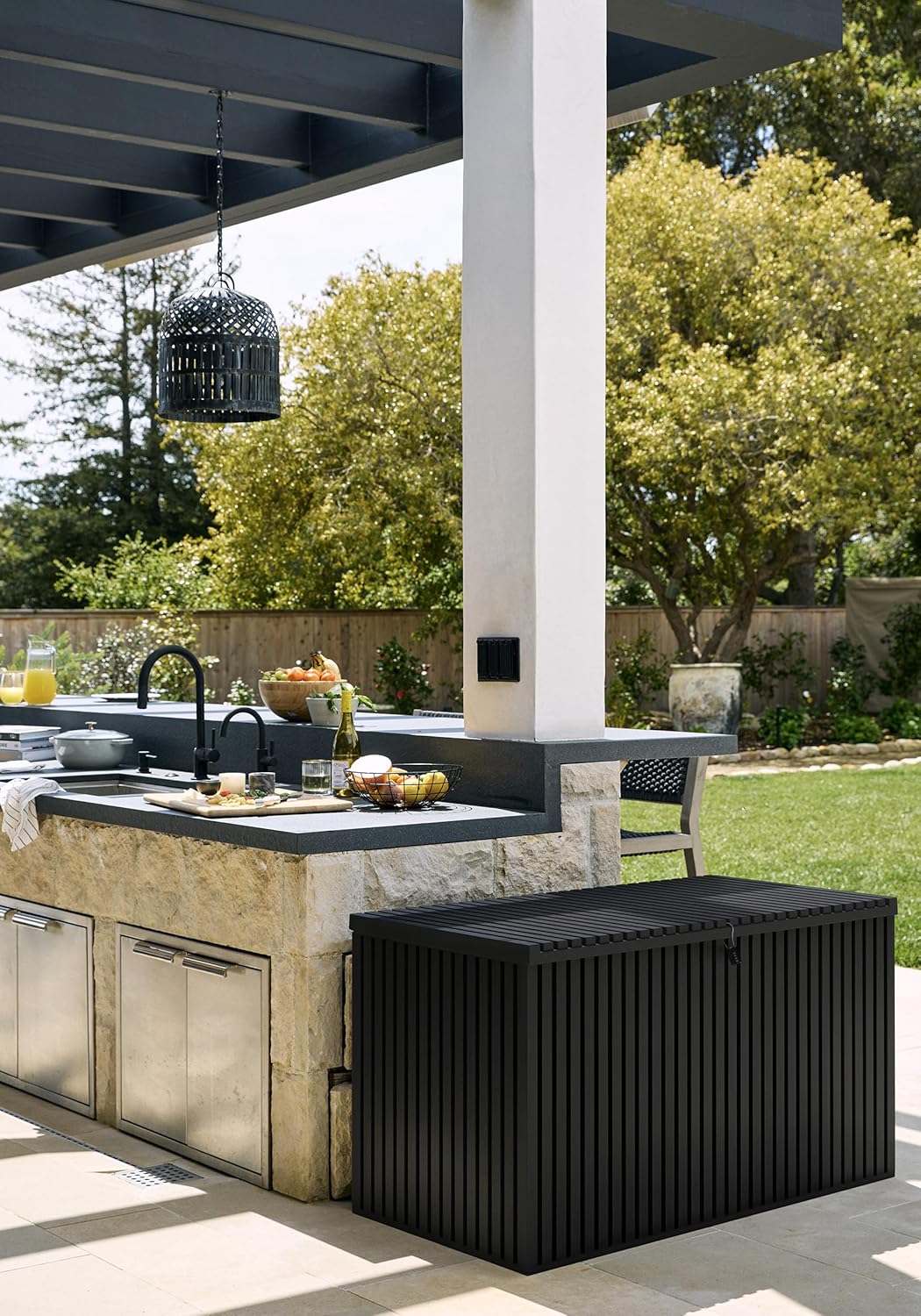 Veradek Everything Deck Box 120 Gallon | Lockable Storage Box and Organization for Patio Furniture, Outdoor Cushions, Throw Pillows, and Garden Tools