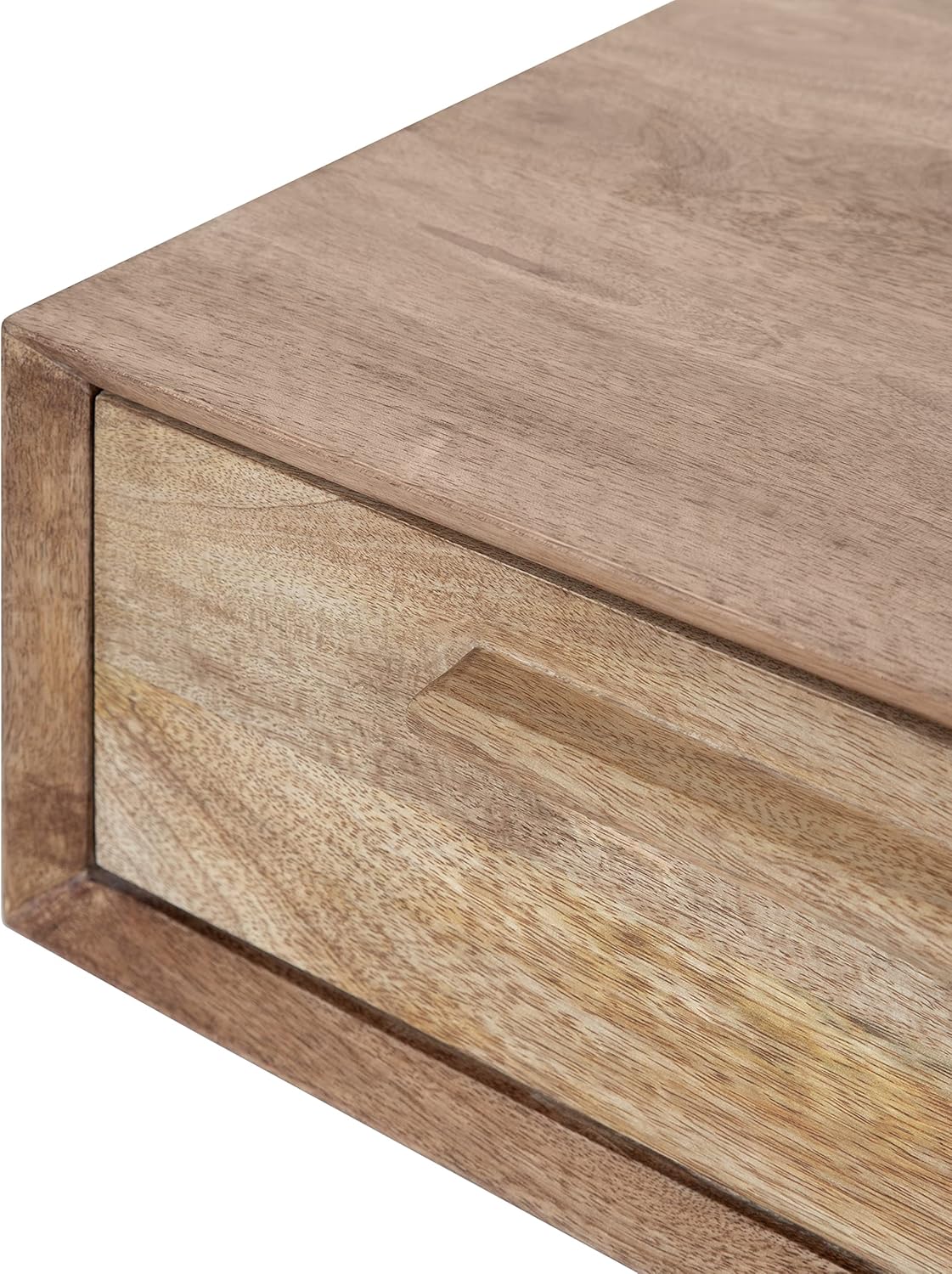 Kate and Laurel McCutcheon Floating Wood Storage Shelf, 18 x 12 x 6, Natural Wood, Decorative Transitional Floating Bedroom Nightstand with a Concealed Cubby Compartment