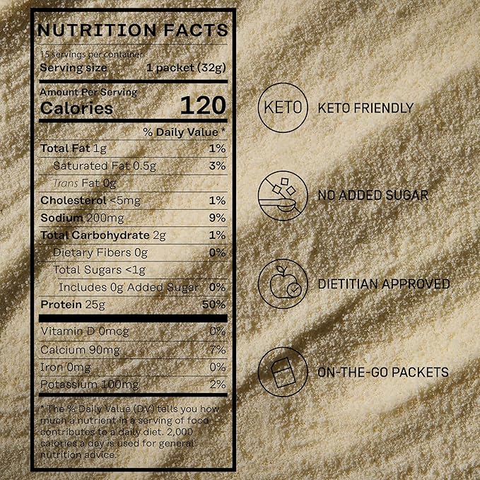 FACTOR FORM Whey Protein Powder | 100% Whey Isolate | 25g Protein & 6.3g BCAAs | Low Carb & Keto-Friendly | No Added Sugar (15 Packets, Vanilla)