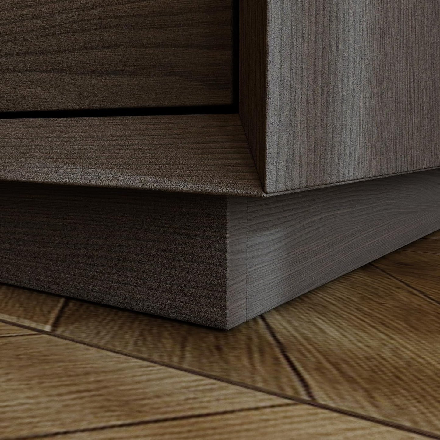 Bedside Table with 3 Drawers, Modern Side Table, Small Nightstand, Wooden Bed Side Tables, Wood Grain Floor Storage Organizer with Metal Handles for Sofa Couch Bedroom, Dark Brown