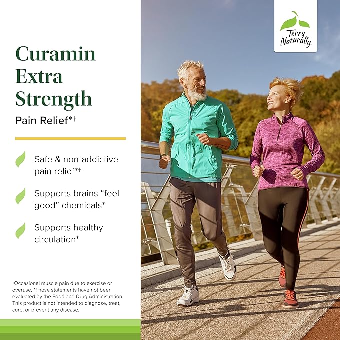 Terry Naturally Curamin Extra Strength - Curcumin & Boswellia Supplement for Healthy Circulation Support - Turmeric Supplement to Support Joints, Muscle Health & Endorphin Production - 30 Tablets