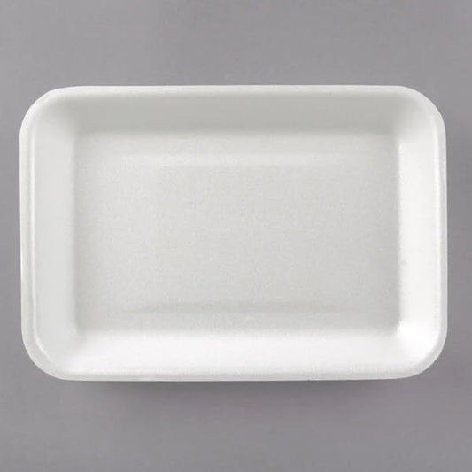 CKF 88102 White Foam Meat Tray, 8.25 x 5.75 x 0.75 Inches, 500/Case, Rectangle, Single Compartment