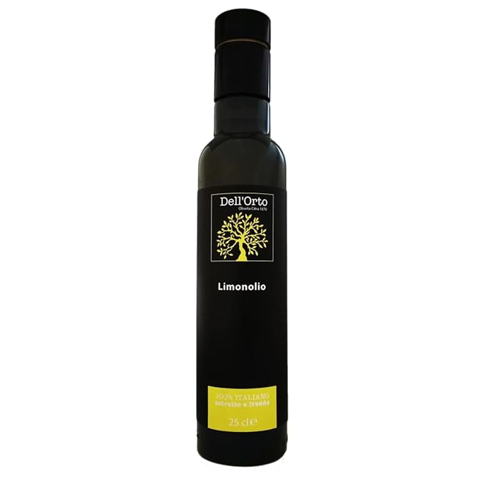 Dell'Orto Limonolio Lemon Olive Oil Extra Virgin (250ml) | Amalfi Coast Lemons, Cold Pressed Infused Olive Oil | Zesty for Seafood & Salads | Award-Winning, Harvest Date | 8.45 fl oz
