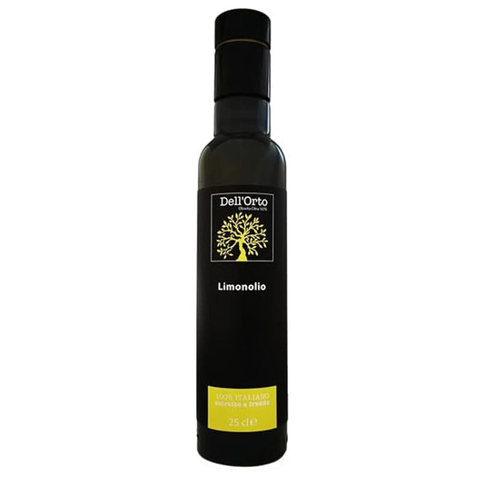 Dell'Orto Limonolio Lemon Olive Oil Extra Virgin (250ml) | Amalfi Coast Lemons, Cold Pressed Infused Olive Oil | Zesty for Seafood & Salads | Award-Winning, Harvest Date | 8.45 fl oz