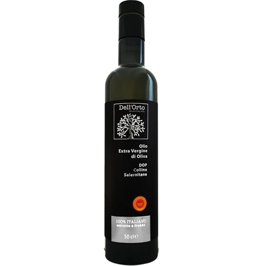 Dell'Orto PDO Colline Salernitane Extra Virgin Olive Oil (500ml) | Protected Designation of Origin | NYIOOC Gold 2025 | Artisan Crafted Cold Pressed Olive Oil, Campania | Harvest Date | 16.9 fl oz
