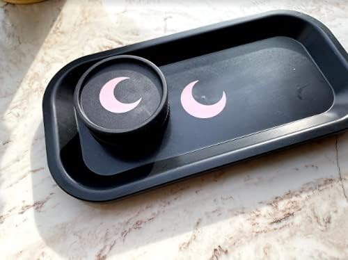 Brando Moon Small Tray - Black Lightweight Plant Based Tray - Made from Plants - Low Carbon Kitchen Tool - Curved Edges and Smooth Surface - Travel Size 8 x 4.1 inches