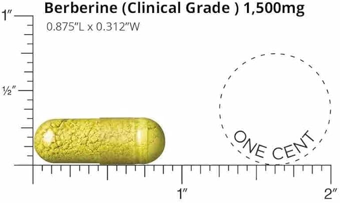 DOCTORS' PREFERRED Berberine Clinical Grade Supplement - Doctor Formulated | 1500 mg per Daily Serving | 90 Count