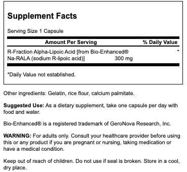 Swanson Triple Strength R-Fraction Alpha Lipoic Acid - Promotes Healthy Blood Pressure & Delivers Essential Nutrients - (30 Capsules, 300mg Each)