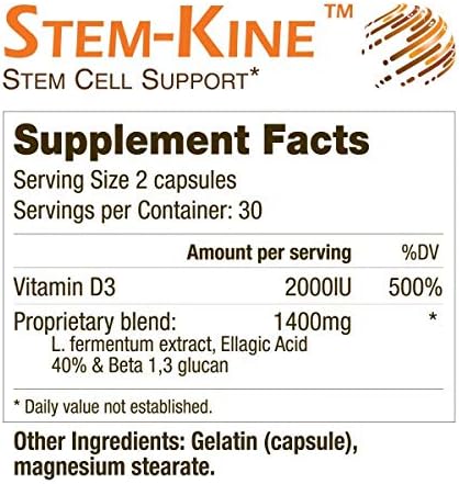 Aging Support Supplement Package with Stem-Kine, Infla-Kine & Vein Caps, to Support Healthy Aging, Cellular Health, Vein Health, and Healthy Joints, 60 Capsules Each