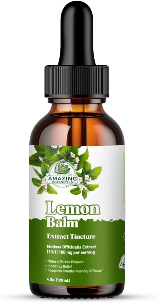 Organic Lemon Balm Leaf Liquid Extract for Immune Support - Lemon Balm Tincture for Mood & Relaxation Support - Organic Extract Tincture Leaf Drops for Adults & Kids Dietary Supplement - 4oz