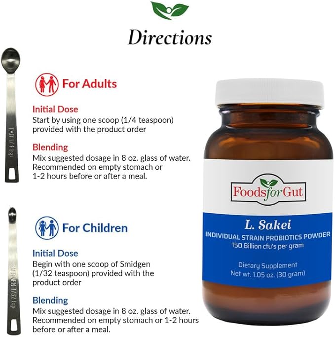 Lactobacillus Sakei Probiotic Powder 150 Billion cfu's | Made in USA | No Additives | Sinus and Sinusitis Relief | High Potency | L. Sakei | 30 Grams (1.05 Oz)