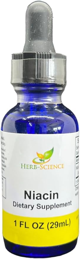 Liquid Vitamin B3 Drops - Cold Processed Niacin Supplement, Supports Tongue & Skin Health - Vegan, Non-Alcoholic and Quality Tested.- 1 Fl. Oz, 36 Servings