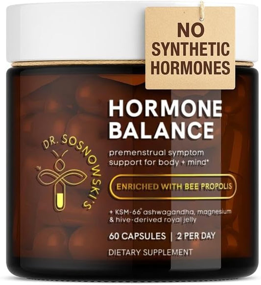 Dr Sosnowski's Hormone Balance Support Dual Body + Mind Cycle Support with Propolis, Vegetable Capsules, 60ct