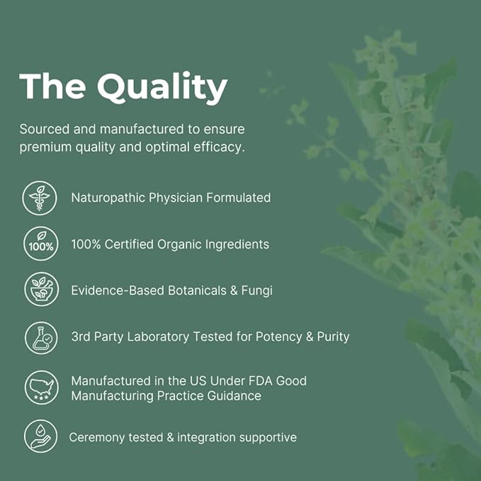 Setas Harmony Ceremony Quality Botanical Supplement Organic Reishi & Lion’s Mane, Ashwagandha, Linden Tree & L-theanine to Support Mood, Stress Management, & Calm, Vegan & Non-GMO, 60-Day Supply