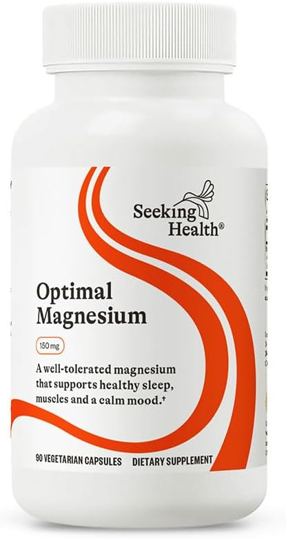 Seeking Health Optimal Magnesium - Mineral Supplement Aids Optimal Magnesium Absorption - Bioavailable Forms of Magnesium for Energy, Sleep & Bone Health Support - 150 mg, 90 Capsules