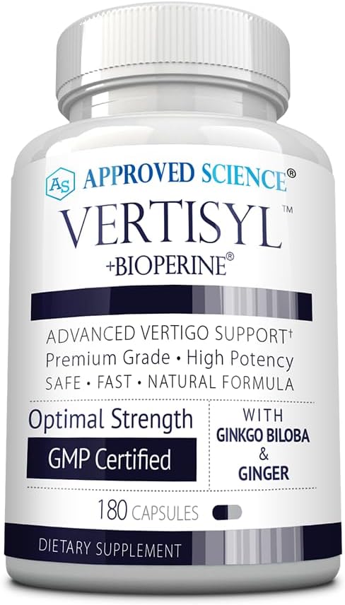 Approved Science VertiSyl - Ginkgo Biloba, Ginger, Vitamin D3, BioPerine - 180 Capsules - 3 Month Supply