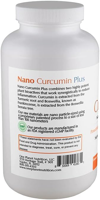 Nano Curcumin Plus 500 mg Veggie Capsules (240 Servings), Nano Curcumin with Boswellia for High Absorption, Supports Joint and Immune Health, Non-GMO, Vegan, Gluten-Free