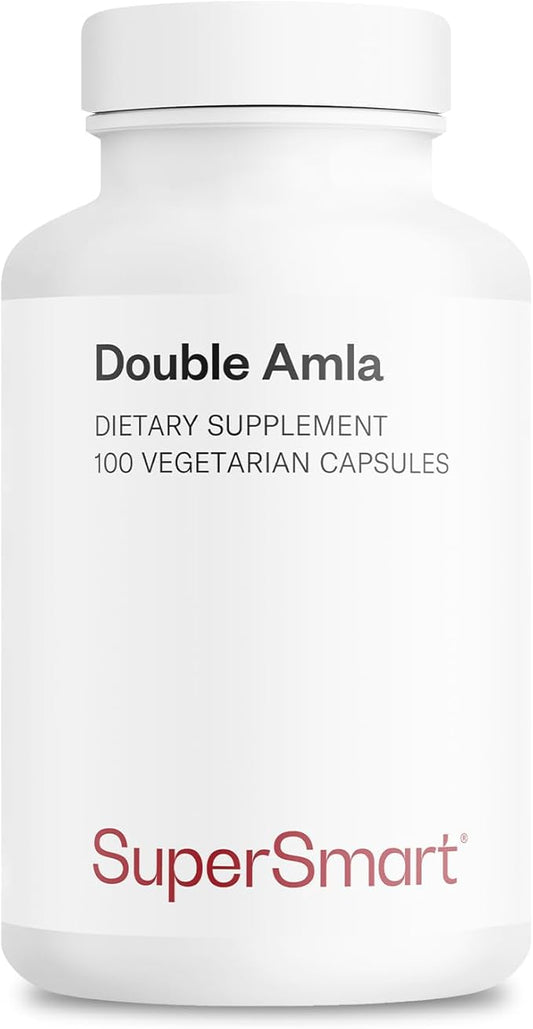 Supersmart - Double AMLA Supplement (Patented & High Strength) - Fresh Indian Gooseberry Extract - Emblica Officinalis | Non-GMO & Gluten Free - 100 Vegetarian Capsules