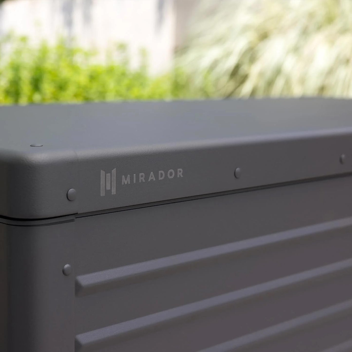 MIRADOR 175 Gallon Outdoor Storage Box Waterproof, Metal Deck Box with wheels for Patio Furniture, Garden Tools, Outdoor Cushion, Charcoal