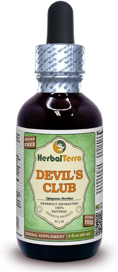 Devil's Club (Oplopanax Horridus) Glycerite, Organic Dried Root Bark Alcohol-Free Liquid Extract 2 oz