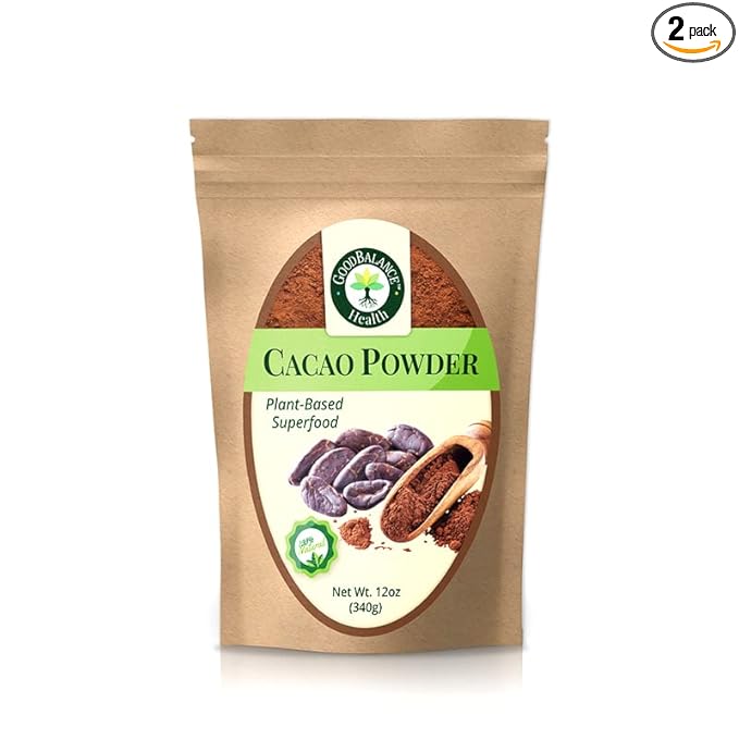 Good Balance Health Cacao Powder | Raw Cacao | Organic Cacao, Chocolate Powder | Perfect for Baking, Smoothies | Plant-Based, Organic, Gluten Free, Vegan Friendly, Keto Friendly | 12 Ounches (Resealable Bag)