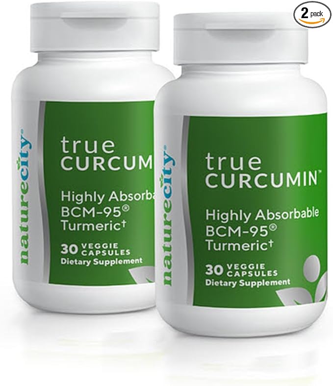 NatureCity True-Curcumin Turmeric Supplement | Non-GMO Tumeric and Curcumin 500mg Curcuma Capsules Vitamin Supplements | Up to 700% Increase in Absorption (60 Day Supply) | Supports Joints