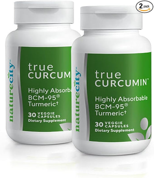 NatureCity True-Curcumin Turmeric Supplement | Non-GMO Tumeric and Curcumin 500mg Curcuma Capsules Vitamin Supplements | Up to 700% Increase in Absorption (60 Day Supply) | Supports Joints